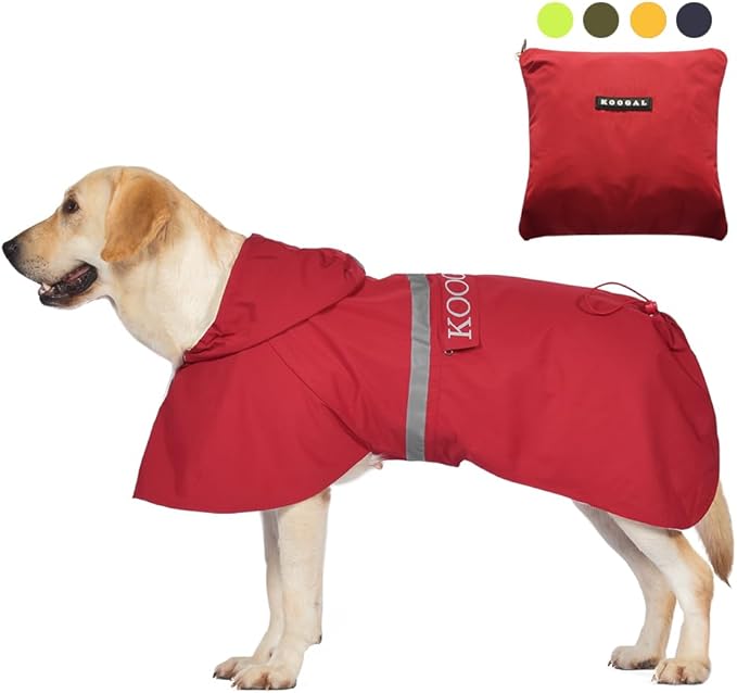 Pet Large Dog Raincoat Apparel Poncho Waterproof for Medium Large Sized for Dog Raincoat Clothes Jacket,Dog Rain Jacket (Red,4XL)