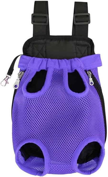 Pet Carrier Backpack - Adjustable Pet Front Cat Dog Carrier Backpack Travel Bag,Legs Out,Easy-Fit for Traveling Hiking Camping for Small Medium Dogs Cats Puppies. (Deep Purple, Small)