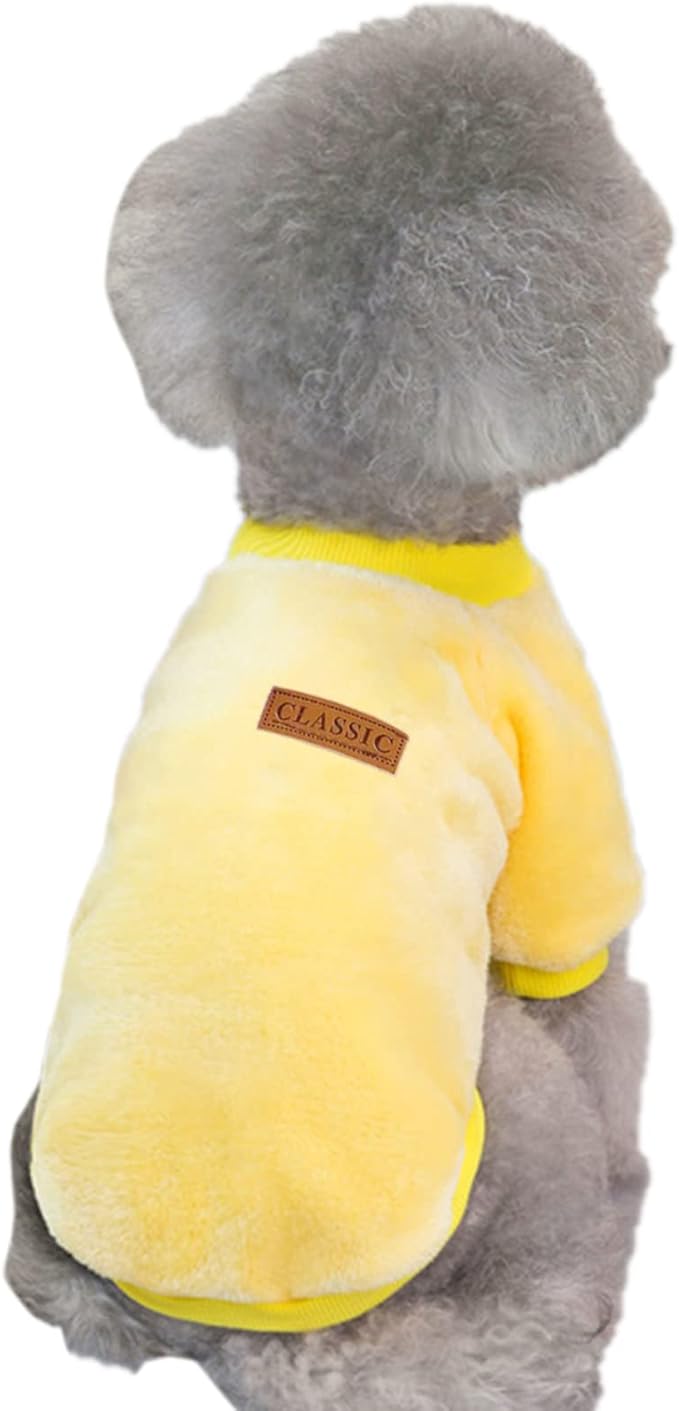 Jecikelon Pet Dog Clothes Dog Sweater Soft Thickening Warm Pup Dogs Shirt Winter Puppy Sweater for Dogs (Z01-Yellow, XX-Small)