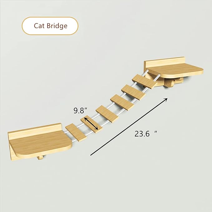 SHENGOCASE Solid Wood Wall Mounted Carpet-Covered Cat Shelves, Cat Wall Furnitures, Floating Shelves, Steps Stairs Perch