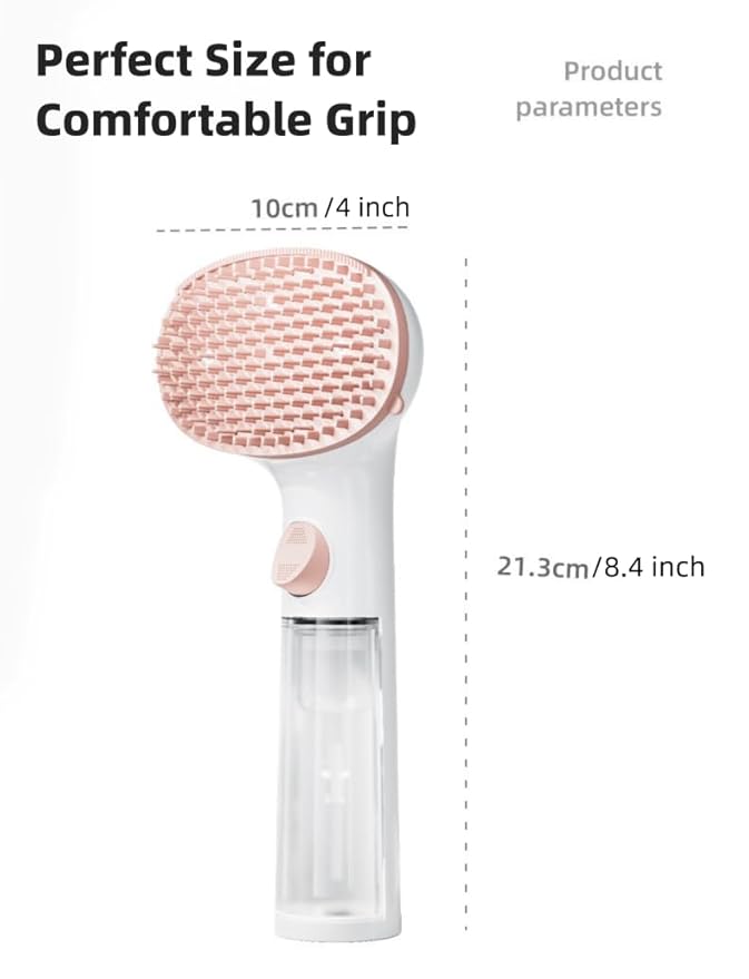 Cat/Dog Bath Brush,Shampoo Washing Brush with Adjustable Bristle for Pets with All Hair Lengths,Push-Button Silicone Pet Grooming Brush,Shedding Comb