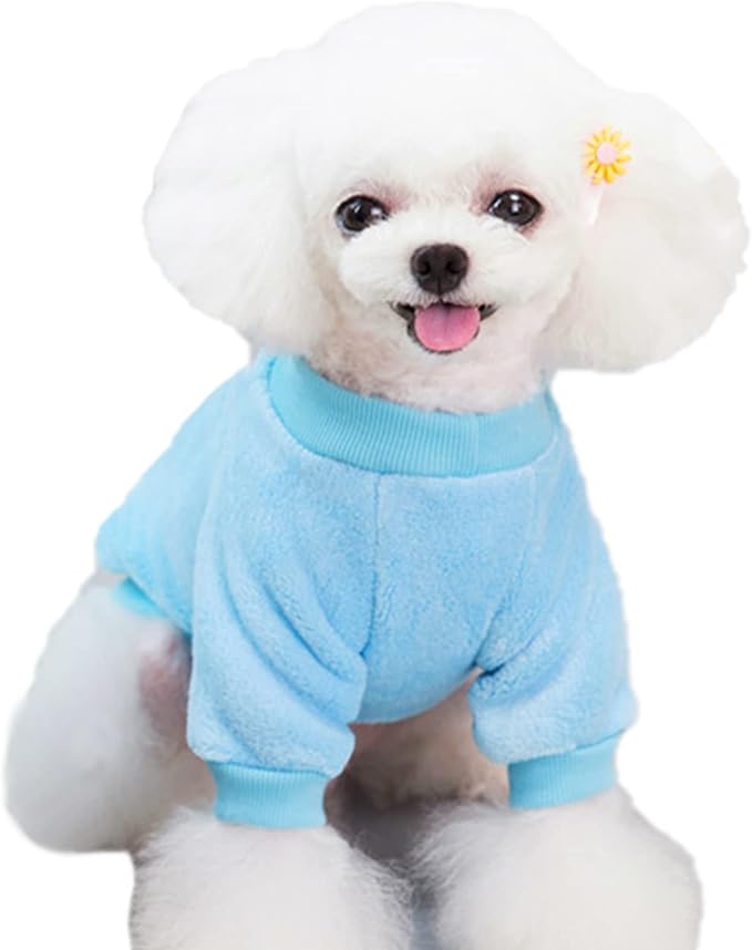 Jecikelon Pet Dog Clothes Dog Sweater Soft Thickening Warm Pup Dogs Shirt Winter Puppy Sweater for Dogs (Z01-Blue, Large)