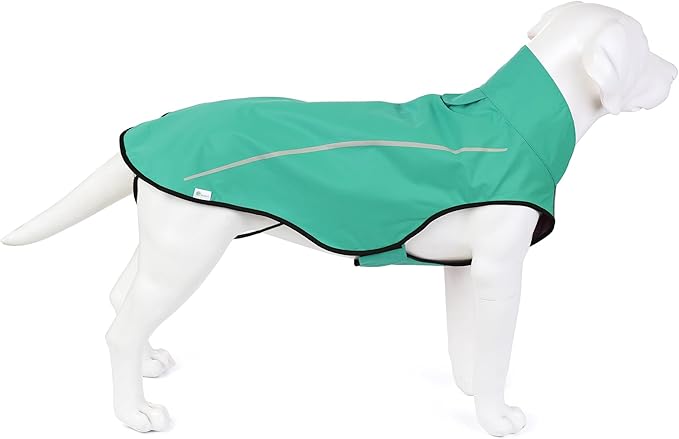 Mile High Life Dog Raincoat, Adjustable Waterproof Reflective Rain Jacket for Small Medium Large Dogs, Lightweight Breathable Pet Rain Coat with Leash Hole(Green,S Chest 22-25")
