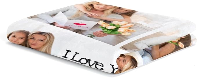 Personalized Mom Blankets, Custom Photo Blanket, Personalized Blanket with Photo, Customized Picture Blankets, Personalized Birthday Gifts for Mom, Baby, Kid, Family