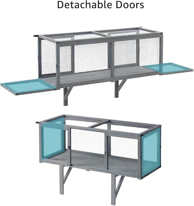 beeNbkks Outdoor Cat Tunnel, Extendable Passage Connect Home to Outdoor Cat Catio Enclosure House, 45’’ Safe Tunnel Walkway for Indoor Kittens, Wooden Pet Tube for Window Deck Patio Balcony Garden
