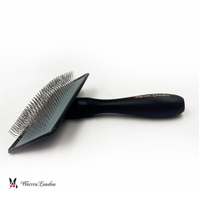 Warren London Gentle Touch Slicker Brush for Puppies & Small Dogs – 4" x 2" Soft Pin Grooming Brush – Tangle Remover for Sensitive Skin – Compact, Lightweight & Easy to Use