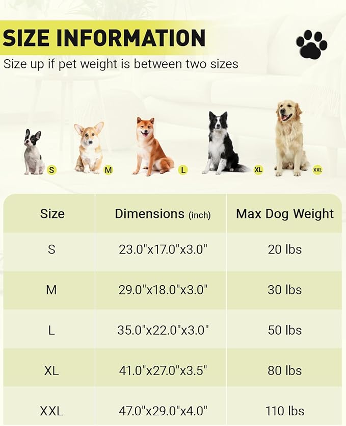 Dog Bed for Crate for Extra Large Dogs, Machine Washable XXL Crate Bed Pet Kennel Pad with Non-Slip Bottom, Pet Sleeping Mat, 47x29 Inch, Dark Gray