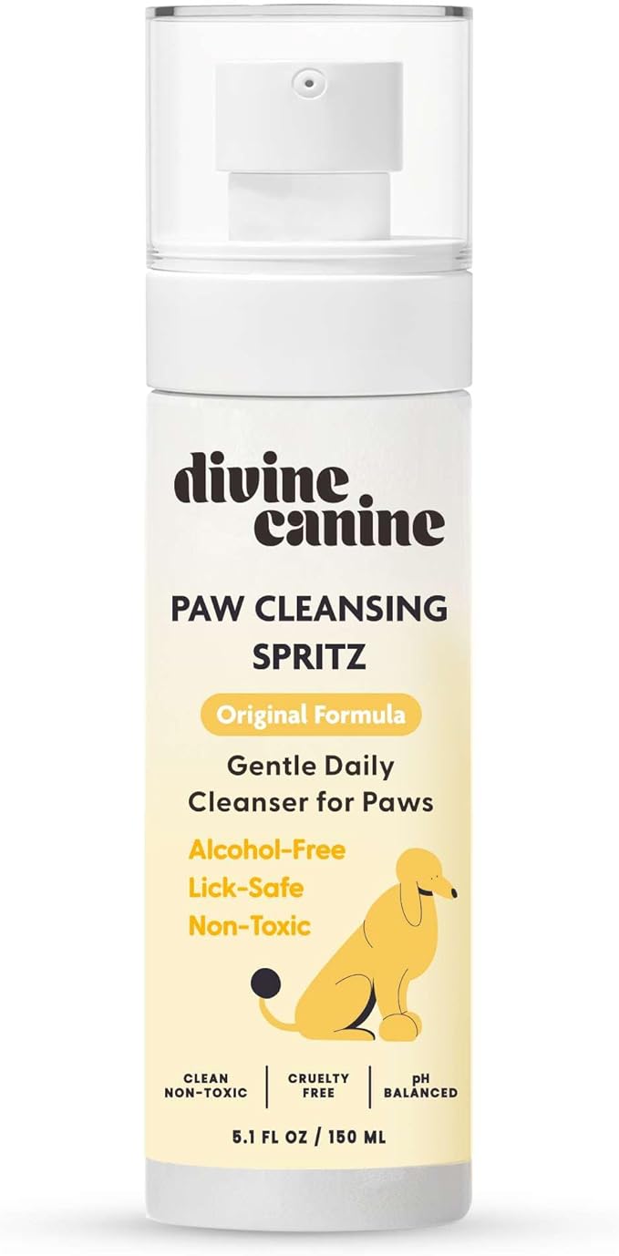 Dog Paw Cleaner - 5.1 Fl Oz of Alcohol Free Paw Cleansing Spray - Made with Aloe, Copaiba Oil, and Lemongrass Oil to Nourish and Clean Paws - Made in The USA
