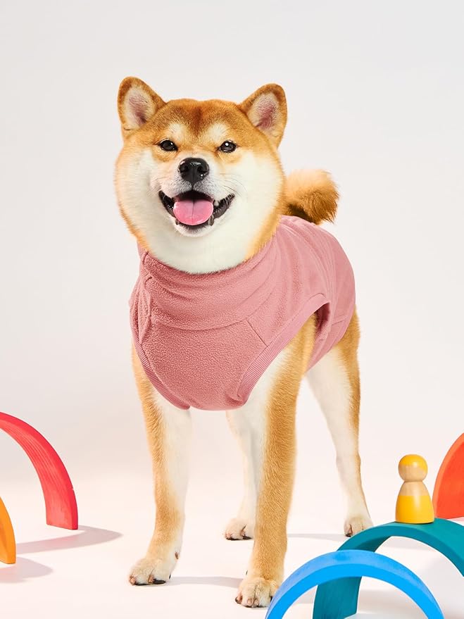 Haloumoning Fleece Dog Sweater Turtleneck Pullover Sweatshirt Pet Winter Warm Clothes