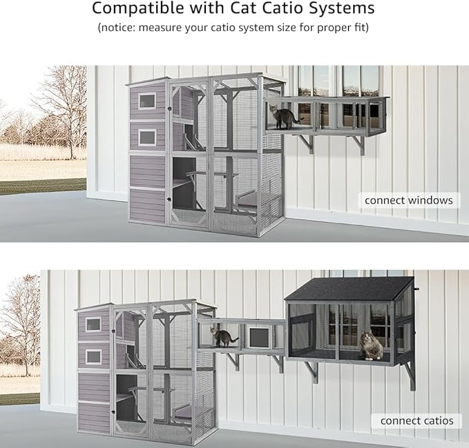 beeNbkks Outdoor Cat Tunnel, Extendable Passage Connect Home to Outdoor Cat Catio Enclosure House, 45’’ Safe Tunnel Walkway for Indoor Kittens, Wooden Pet Tube for Window Deck Patio Balcony Garden