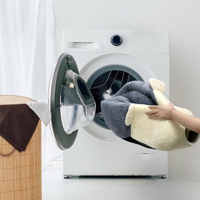 Cat Beds for Indoor Cats - 19.7'' Cute Animal-Shaped Larger Cat Cave Bed,Super Soft Calming cat Tent for Kitten&Puppy,Small Dog,Warm Plush&Machine Washable,Grey Multiple Sizes