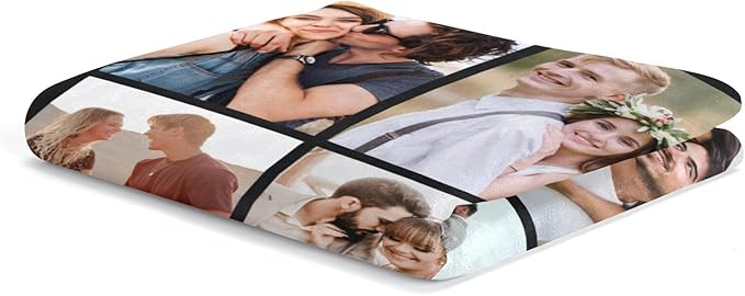 Custom Blanket with Photo, Personalized Photo Blanket, Customized Picture Blankets, Customizable Blankets, Personalized Anniversary Christmas Birthday Gifts for Women Men Her Him Couple