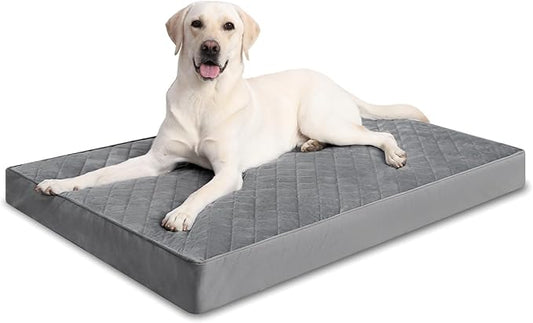 Orthopedic XL Dog Beds Large Sized Dog Waterproof Pet Bed for Crate with Removable Washable Cover and Non-Slip Bottom, 41x27 Inch, Dark Gray