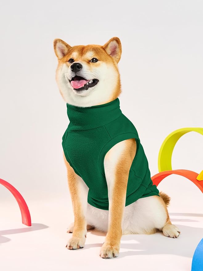 Haloumoning Fleece Dog Sweater Turtleneck Pullover Sweatshirt Pet Winter Warm Clothes