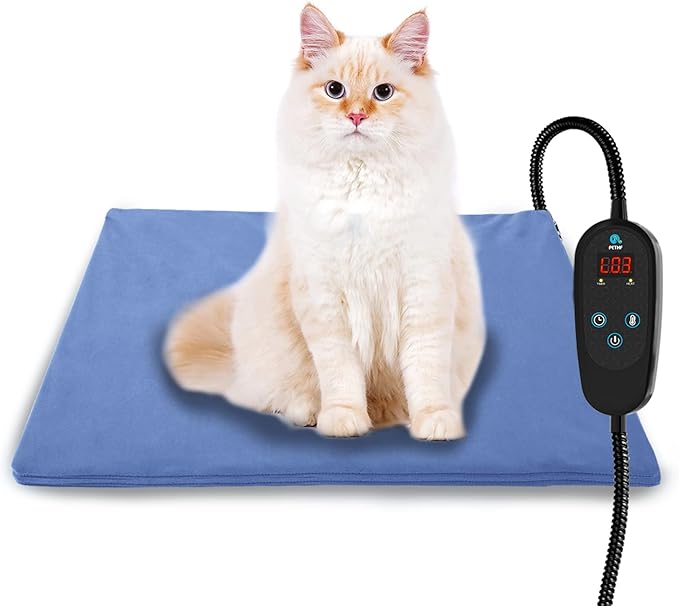 Pet Heating Pad Temperature Adjustment Cat Dog Heating Pad Anti-bite Puppy with Timer Indoor Waterproof Pet Warming Electric Heated Bed Mat Dog