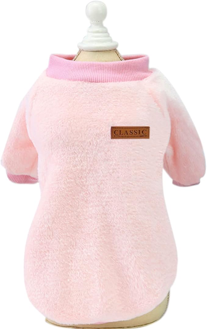 Jecikelon Pet Dog Clothes Dog Sweater Soft Thickening Warm Pup Dogs Shirt Winter Puppy Sweater for Dogs (Z01-Pink, Small)