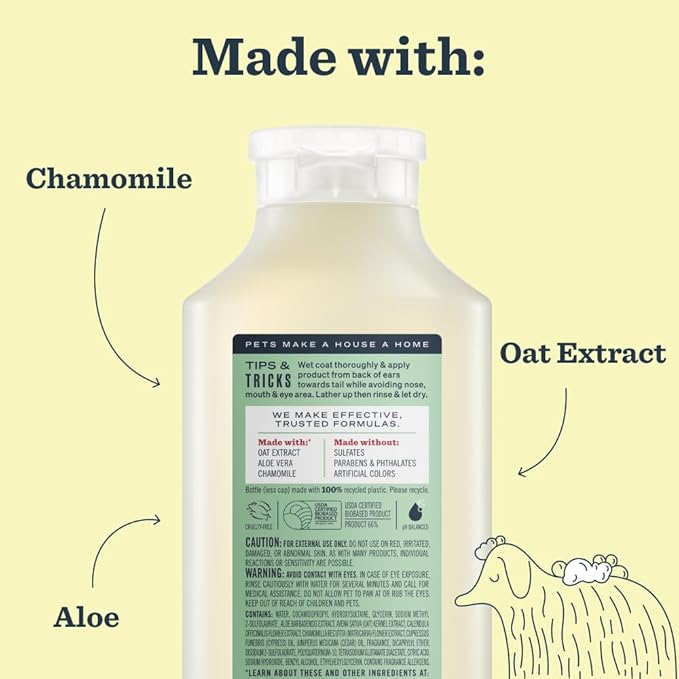 MRS. MEYER'S Clean Day 3 in 1 Dog Shampoo, Sweet Chamomile Scent, 14oz (Pack of 3)