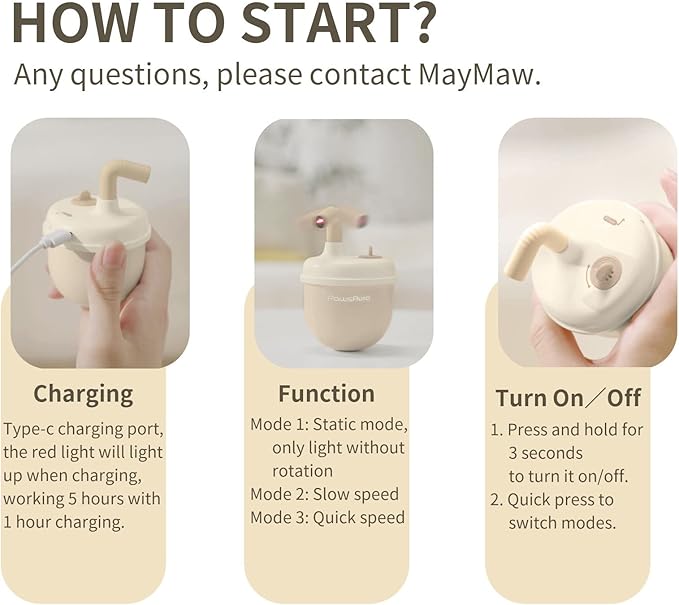 MayMaw Automatic Cat Laser Toy - 360° Self-Balancing Laser with 3 Adjustable Speeds & USB Rechargeable Interactive Toy for Bored Indoor Cats (Beige)