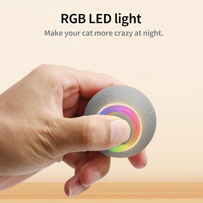 Interactive Cat Toy - Automatic LED Light Ball, Rechargeable & Durable - Keeps Cats Active & Engaged - Ideal for Kittens & Adult Cats