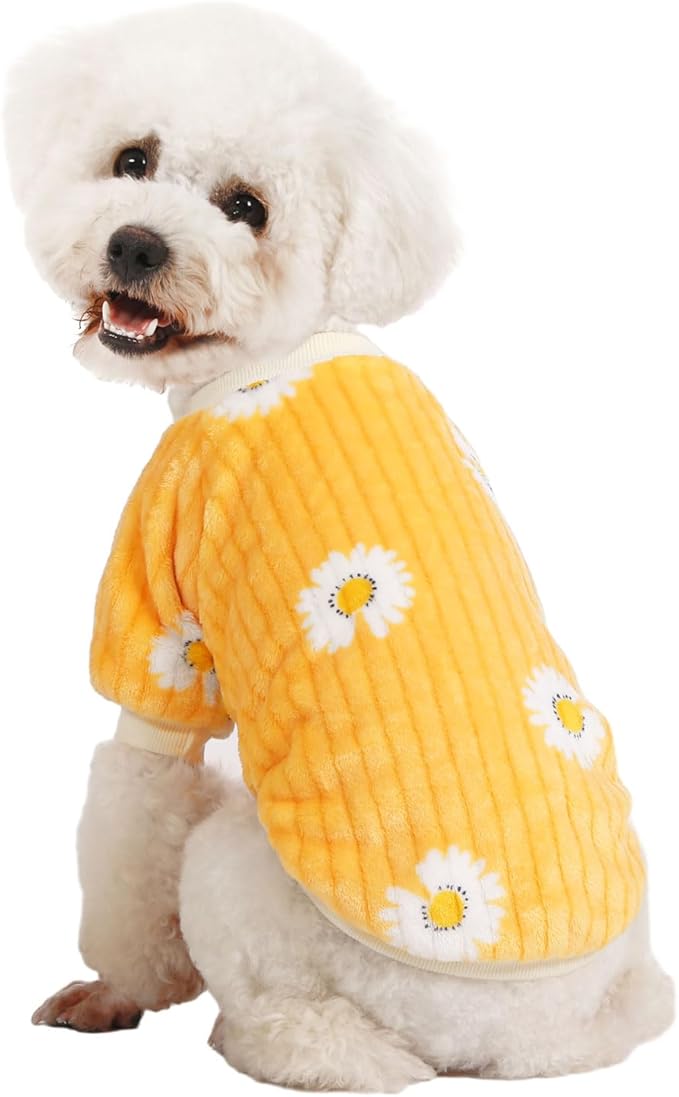 Dog Sweater, Dog Sweaters for Small Dogs, 2, 3 Pack Warm Soft Pet Clothes for Puppy, Medium Large Cat, Dogs Girl or Boy, Dog Shirt for Winter Christmas (Pink+Purple+Yellow, XX-Small)