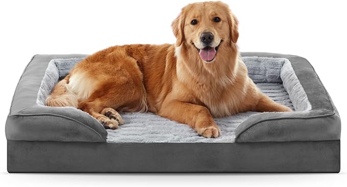 FURTIME Orthopedic Dog Beds Large Sized Dog, XL Washable Dog Sofa Bed for Large Dogs, Comfy Supportive Egg-Crate Foam Pet Couch Bed with Removable Cover, Waterproof Lining and Nonskid Bottom