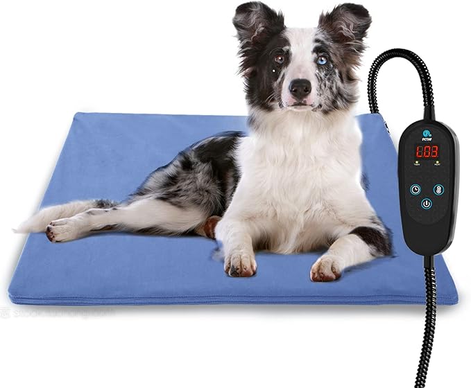 Pet Heating Pad Temperature Adjustment Dog Anti-bite Puppy with Timer Indoor Waterproof Pet Warming Electric Heated Bed Mat Dog