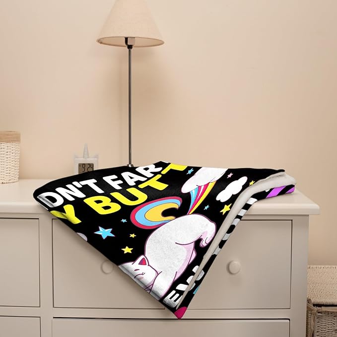 Funny Cat Blanket for Girls Boys - 120x90 Inches Soft Flannel Throw for Teen Women Men Adult - Cute Cat Lover Gift for Birthday Christmas Halloween - King Size Bed Sofa Couch