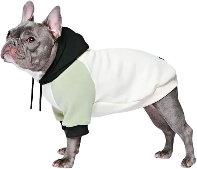 Spark Paws Dog Hoodie – Premium Dog Sweater for Small, Medium, and Large Dogs | Warm Outfits for French Bulldogs, Pitbull, Puppy, Winter Jacket Alternative - Olive Cream - XL