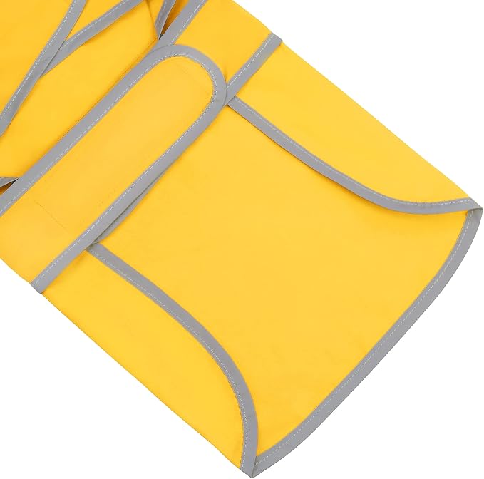 Dog Rain Coat for Large Dogs Waterproof Hooded Rain Jacket with Reflective Strips Leash Hole & Poncho Adjustable Fit (Yellow,XXL)