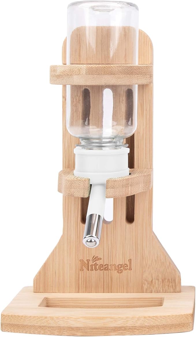 Niteangel Water Bottle with Stand for Syrian Dwarf Hamsters Gerbils Mice Rats Degus Small pet Rodents(White)