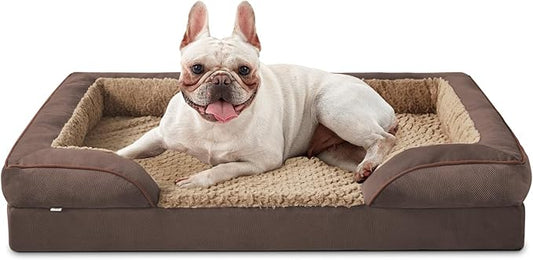 INVENHO Orthopedic Medium Dog Dogs, Egg-Crate Foam Dog Couch with Washable Removable Cover, Waterproof Lining and Nonskid Bottom