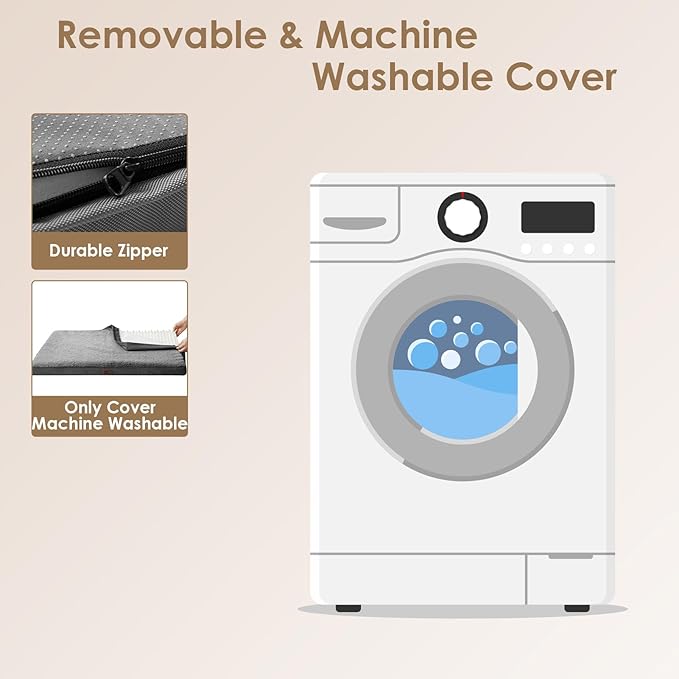 EHEYCIGA Orthopedic XXL Dog Beds for Jumbo Dogs with Removable Washable Cover for Crate, Grey, 47x29