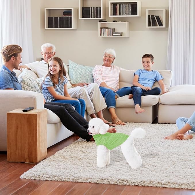 BINGPET Thermal Knitted Dog Sweater for Small Medium Large Dogs,Winter Dog Cat Coat Warm Sweartershirts Outfits,Classic Cable Knit Turtleneck Pullover Dog Jumper Coat Warm Sweartershirts