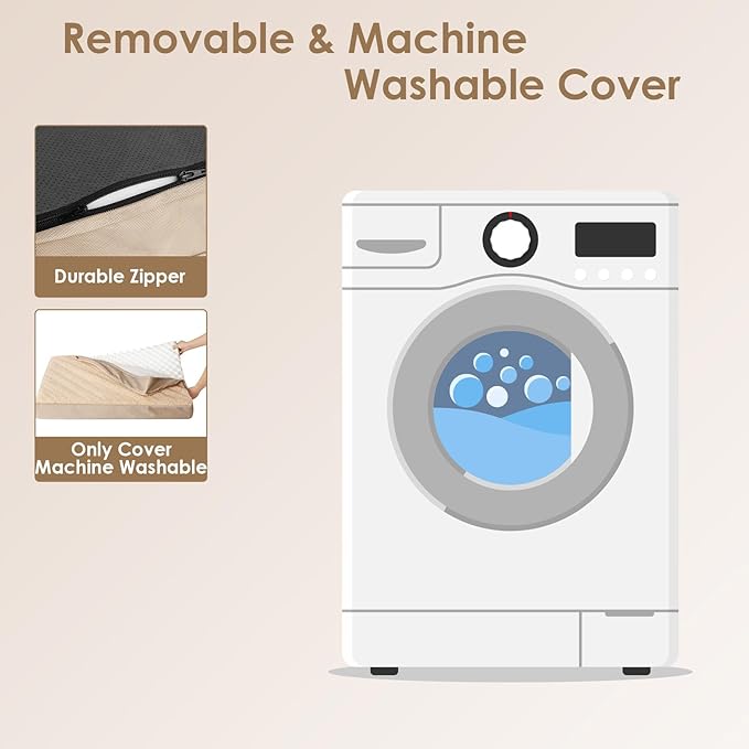 EHEYCIGA Orthopedic XXL Dog Beds for Jumbo Dogs with Removable Washable Cover for Crate, Khaki, 47x29