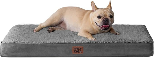 EHEYCIGA Orthopedic Medium Dog Beds for Small Dogs with Removable Washable Cover for Crate, Grey, 30x20