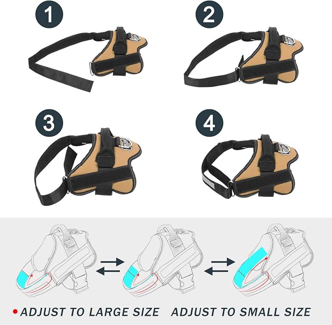 Bolux Dog Harness, No-Pull Reflective Dog Vest, Breathable Adjustable Pet Harness with Handle for Outdoor Walking - No More Pulling, Tugging or Choking (Army Yellow, M)