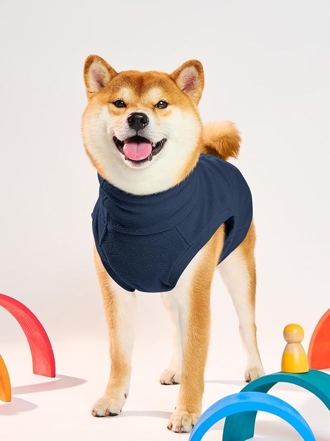 Haloumoning Fleece Dog Sweater Turtleneck Pullover Sweatshirt Pet Winter Warm Clothes