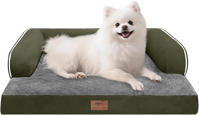 Small Dog Bed Orthopedic Washable Cat Bed Memory Foam Small Couch Sofa Indoor Comfy Pet Beds with Waterproof Removable Cover & Non-Slip Bottom
