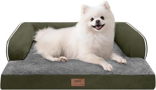 Small Dog Bed Orthopedic Washable Cat Bed Memory Foam Small Couch Sofa Indoor Comfy Pet Beds with Waterproof Removable Cover & Non-Slip Bottom