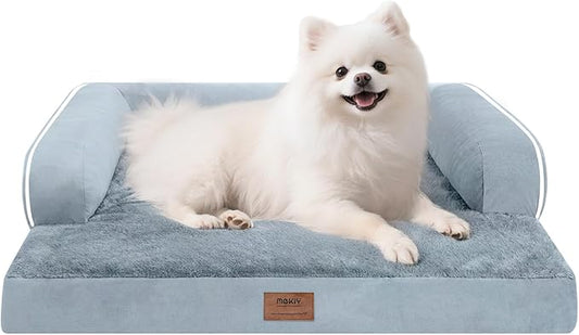 Small Dog Bed Orthopedic Washable Cat Bed Memory Foam Small Couch Sofa Indoor Comfy Pet Beds with Waterproof Removable Cover & Non-Slip Bottom