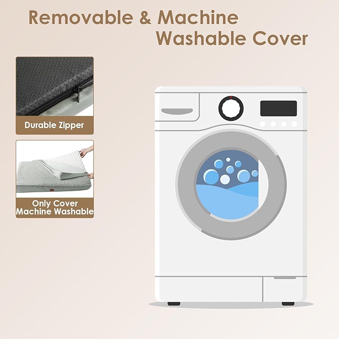 EHEYCIGA Orthopedic Dog Beds for Large Dogs with Removable Washable Cover, Greyish Green, 36x27