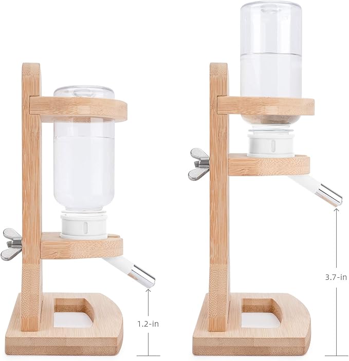 Niteangel Water Bottle with Stand for Syrian Dwarf Hamsters Gerbils Mice Rats Degus Small pet Rodents(White)