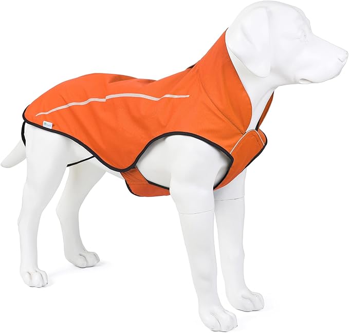 Mile High Life Dog Raincoat, Adjustable Waterproof Reflective Rain Jacket for Small Medium Large Dogs, Lightweight Breathable Pet Rain Coat with Leash Hole(Orange,S Chest 22-25")