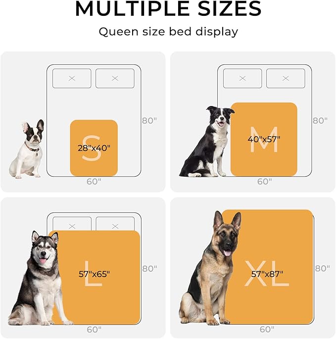 Luciphia Waterproof Blanket for Large Dogs Liquid Proof Furniture Protector Washable Pet Reversible Bed Cover for Couch Soft Sherpa Fleece Cat Blanket for Small Medium Light Grey Large（65" x 57"）