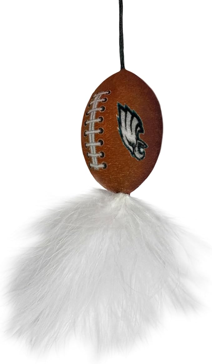 NFL Philadelphia Eagles Cat Tunnel Tube Toy with Plush Football Catnip and Feathers Collapsible Tunnel for Cats to Play, Peek and Hide, Sporty & Fun Cat Tunnel Toy with Team Logo All-Over Design!