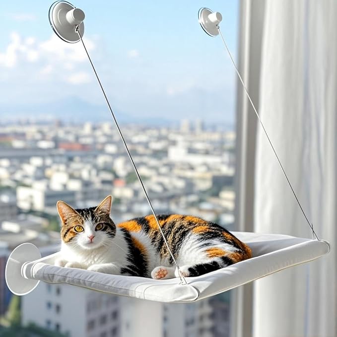 Cats Window Perch, Window cat Bed,Hammock, House, Equipped with Two Powerful Suction Cups, The Load-Bearing Capacity is Stronger, and The cat can Rest Assured to bask in The Sun