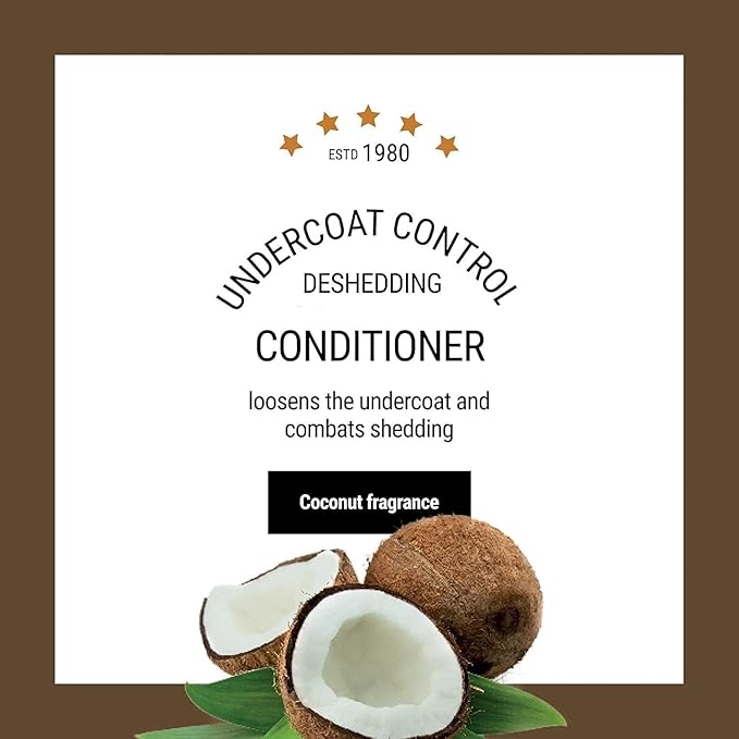 Undercoat Control Deshedding Dog Conditioner Coconut Milk Fragrance, 1 Gallon - Combats and Reduces Shedding, Undercoat Removal, Fights Excessive Hair Shed, Omega 3 and 6 Rich