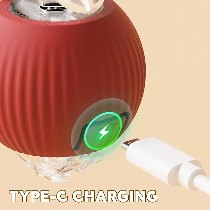 Chewie Viral Rolling Pet Ball, Interactive Cat & Dog Toy, 360 Smart Automatic Rolling Ball (Grey)