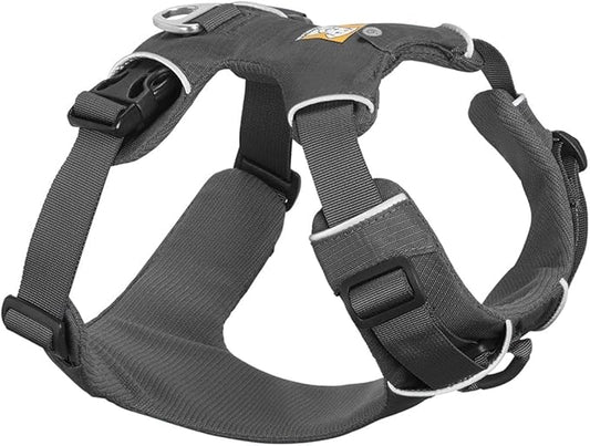 Ruffwear, Front Range Dog Harness, Reflective Soft Padded Everyday Harness with Dual Leash Clips, Adjustable and Lightweight Fit for Training or Walking for All Dogs, Twilight Gray, XX-Small