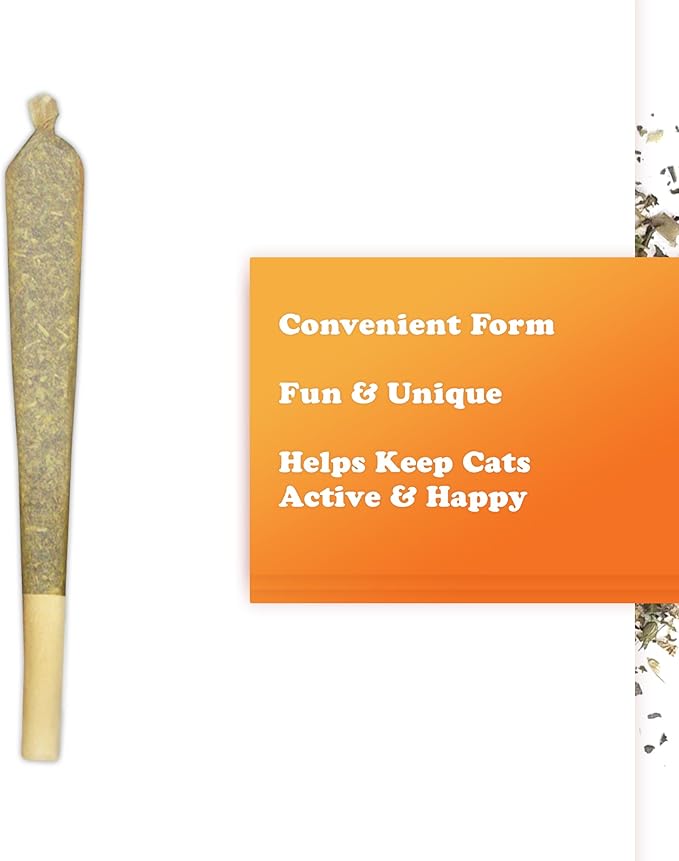 Meowijuana Catnip Rollies King Size | Hand Harvested and Rolled Dried Premium Ground Catnip | High Potency | Grown in North America | Feline and Cat Lover Approved